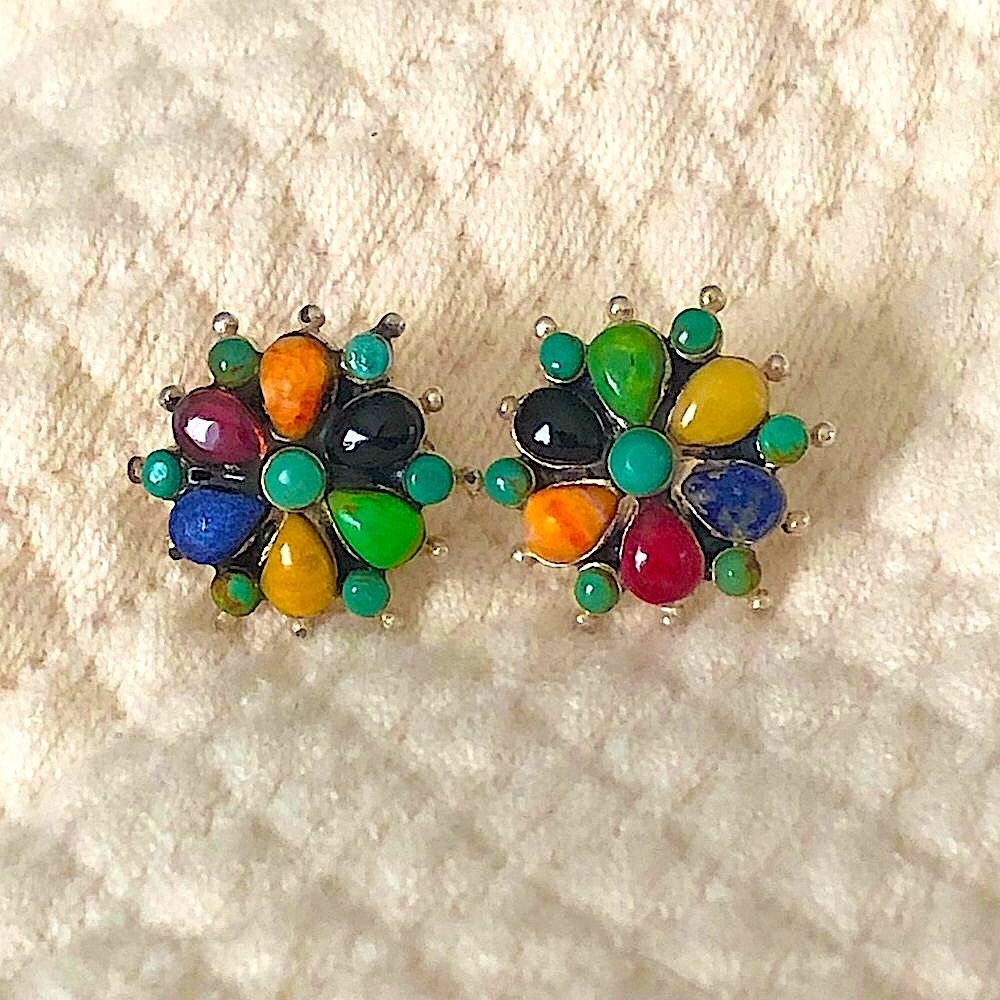 Barse Multi-Gemstone Sterling Silver Earrings - image 5